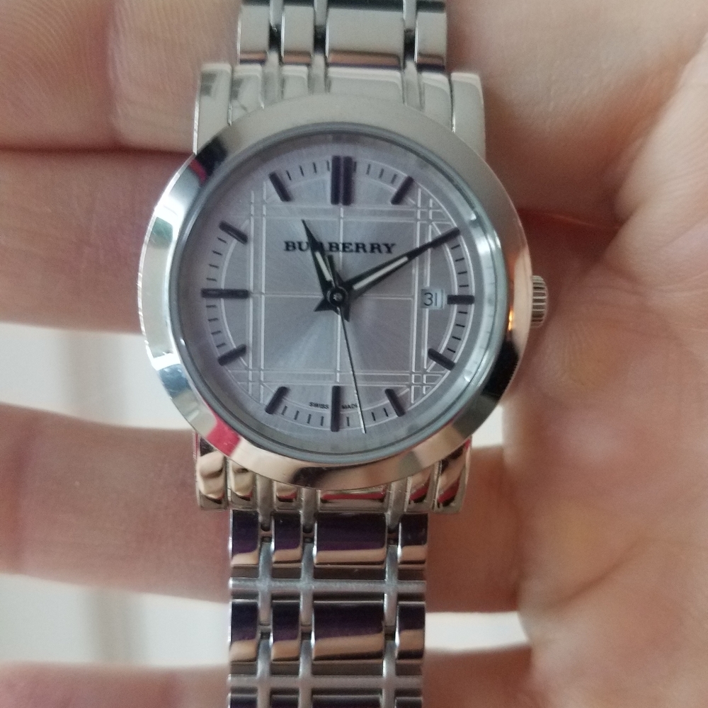 Stainless Steel Burberry Watch - Like New